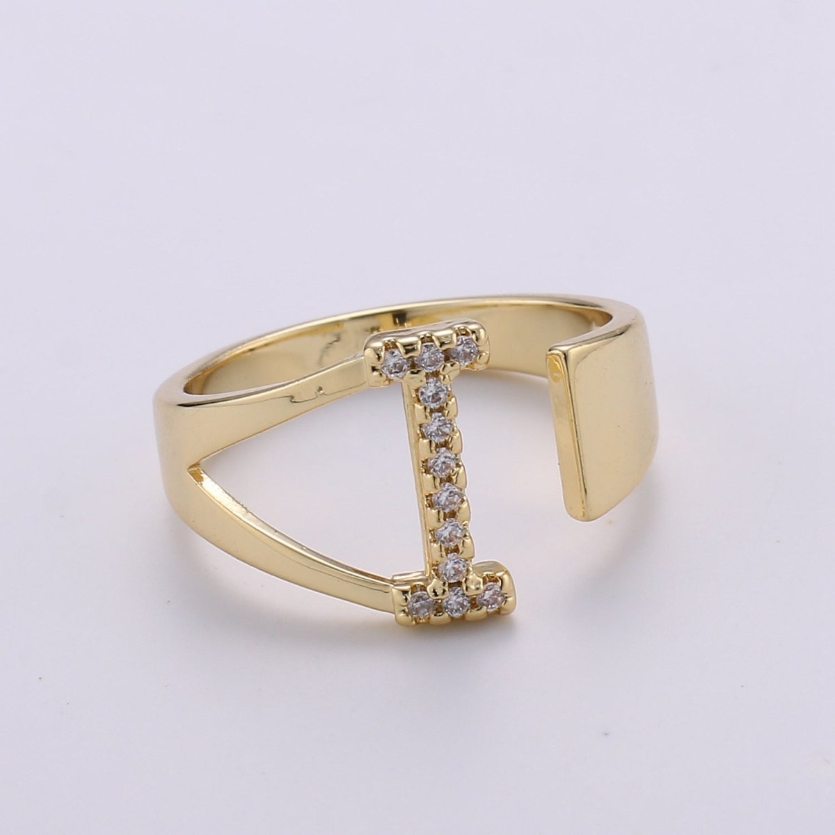 Cz Initial Gold Ring Alphabet Ring Gold Stacking Ring Adjustable Ring Letter Ring Vintage Gold Rings Initial Ring Thumb Ring Open Ring R 396 R 421 DLUXCA