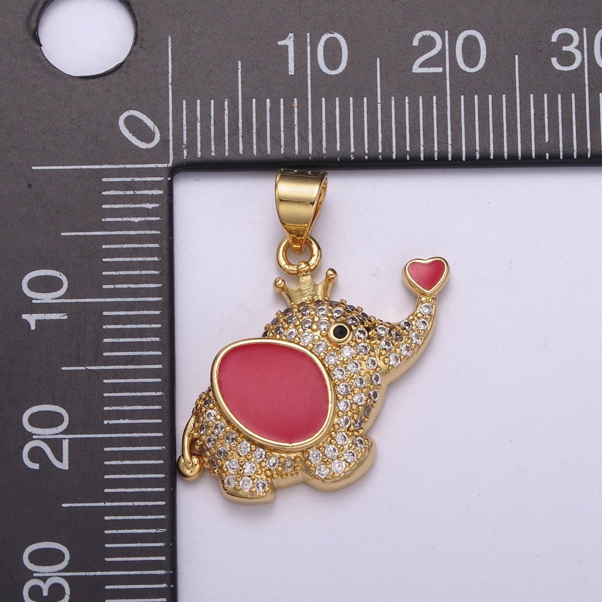 CZ Micro Pave Elephant Shape Pendant Charm,14K Gold Filled Elephant Charm, Necklace Bracelet Charm Pendant H-045 H-046 - DLUXCA