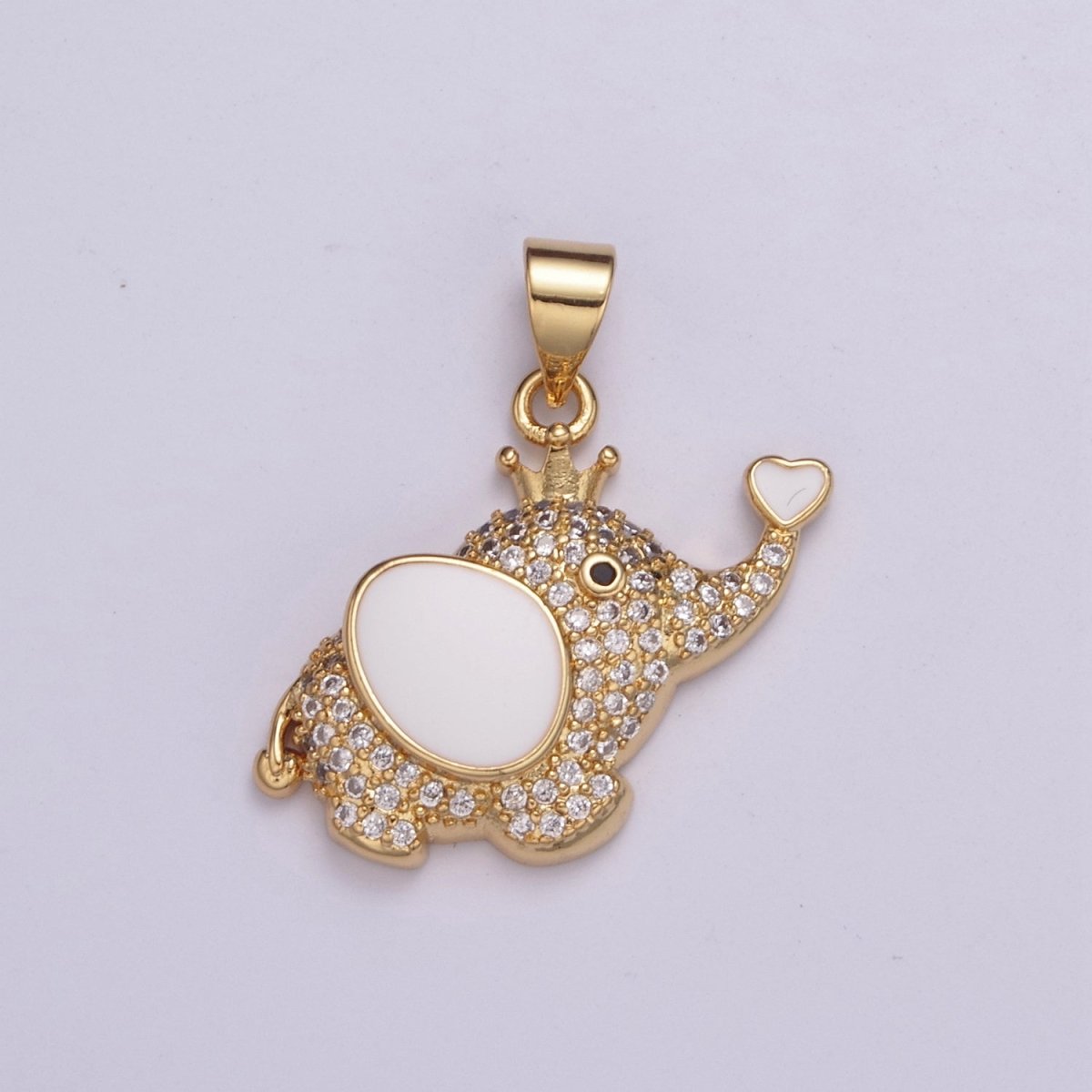 CZ Micro Pave Elephant Shape Pendant Charm,14K Gold Filled Elephant Charm, Necklace Bracelet Charm Pendant H-045 H-046 - DLUXCA