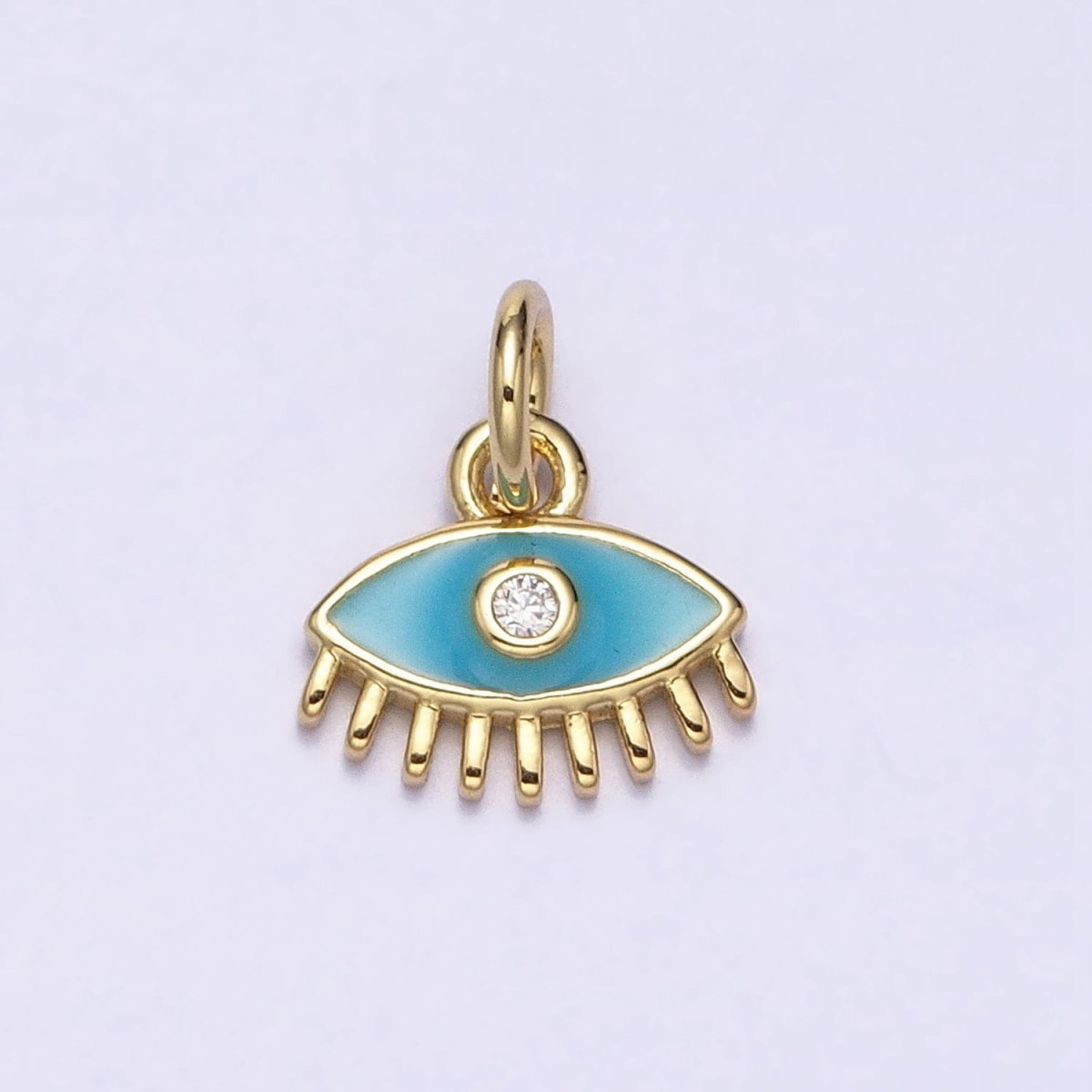 CZ Micro Pave Enamel Evil Eye Charm 24k Gold Filled Pendant for Jewelry Making AC560 AC561 AC562 AC565 - DLUXCA