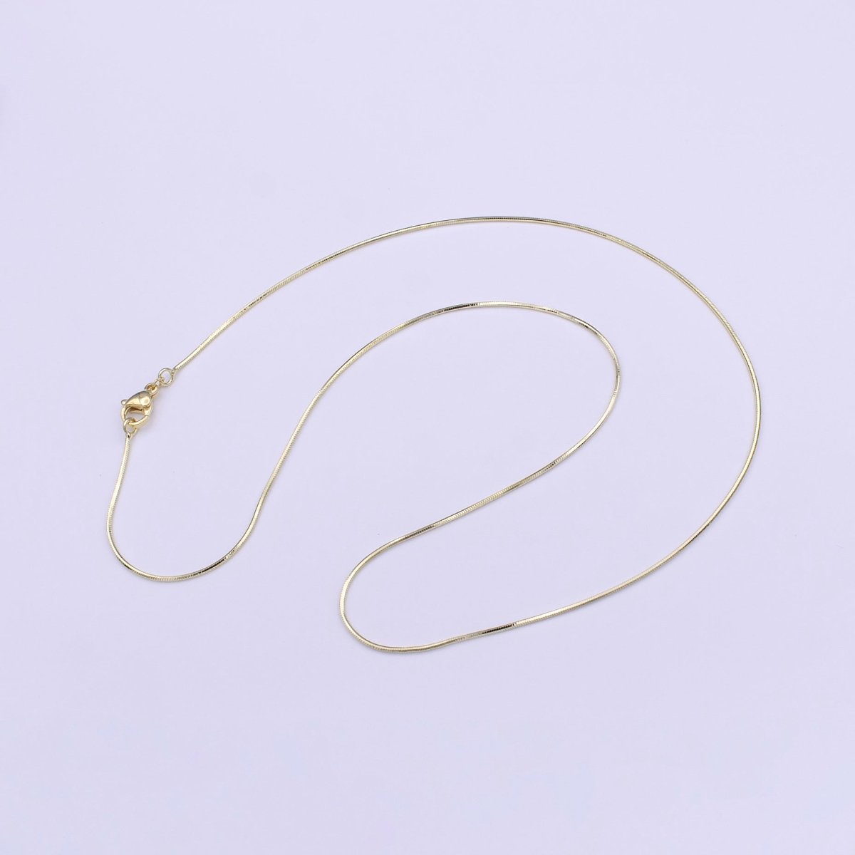 Dainty 0.8mm Cocoon Chain 19.5 Inch Layering Gold Necklace | WA-1275 Clearance Pricing - DLUXCA