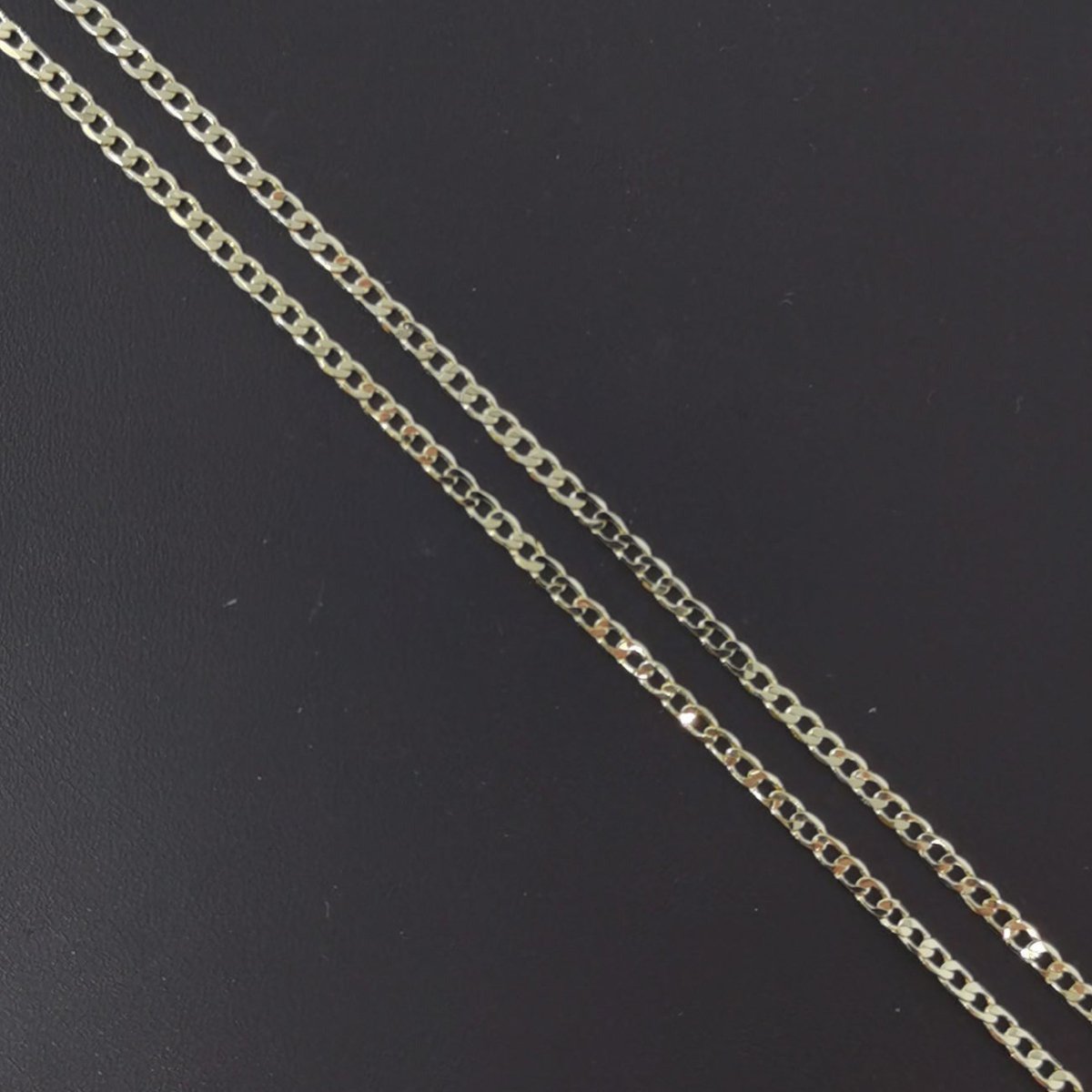 Dainty 1.2 mm Curb Chain | Gold Filled Curb Necklace | Gold Flat Curb Chain | Unisex Men Woman Necklace 17.5 inch | WA-775 Clearance Pricing - DLUXCA