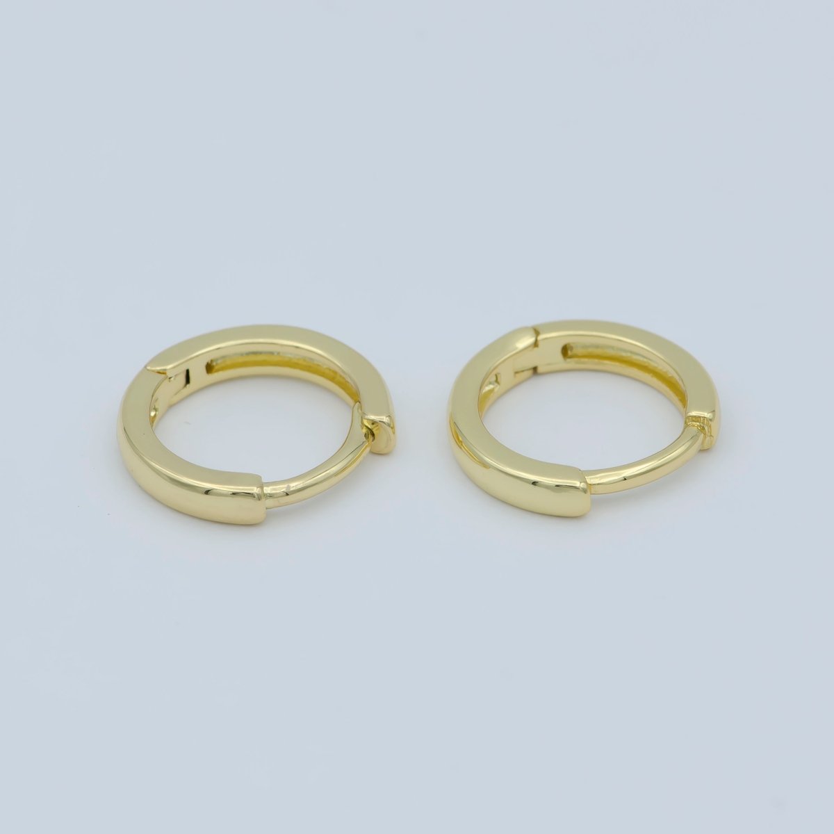 Dainty 12mm Huggie Earring, 24K Gold Filled Hoop Huggie for minimalist jewelry component Everday wear perfect gift for her P-263 - DLUXCA