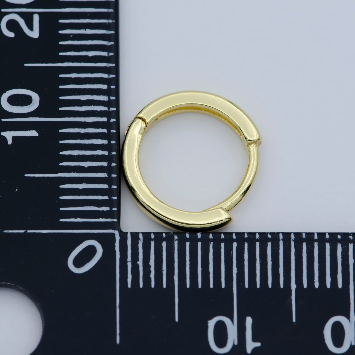 Dainty 12mm Huggie Earring, 24K Gold Filled Hoop Huggie for minimalist jewelry component Everday wear perfect gift for her P-263 - DLUXCA