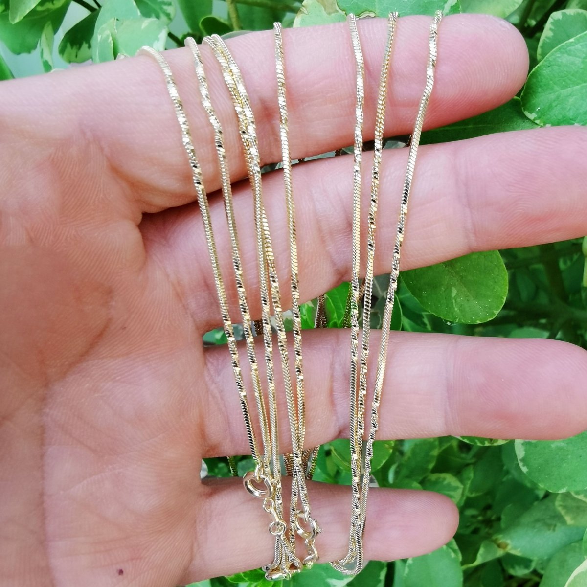 Dainty 1.3mm Unique Cocoon Finished Chain with Spring Ring, 17.7 Inch Gold Filled Twist Cocoon Necklace For Jewelry Making | CN-789 - DLUXCA