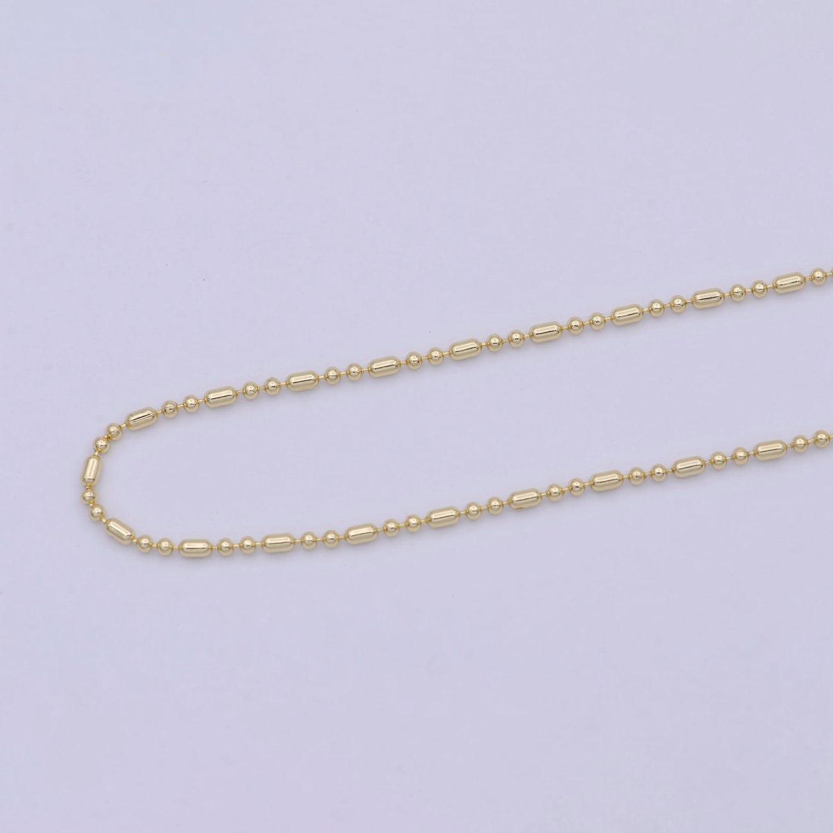 Dainty 14K Gold Filled Beaded Chain Necklace Ball chain necklace 18 inch Ready to Wear | WA-757 Clearance Pricing - DLUXCA