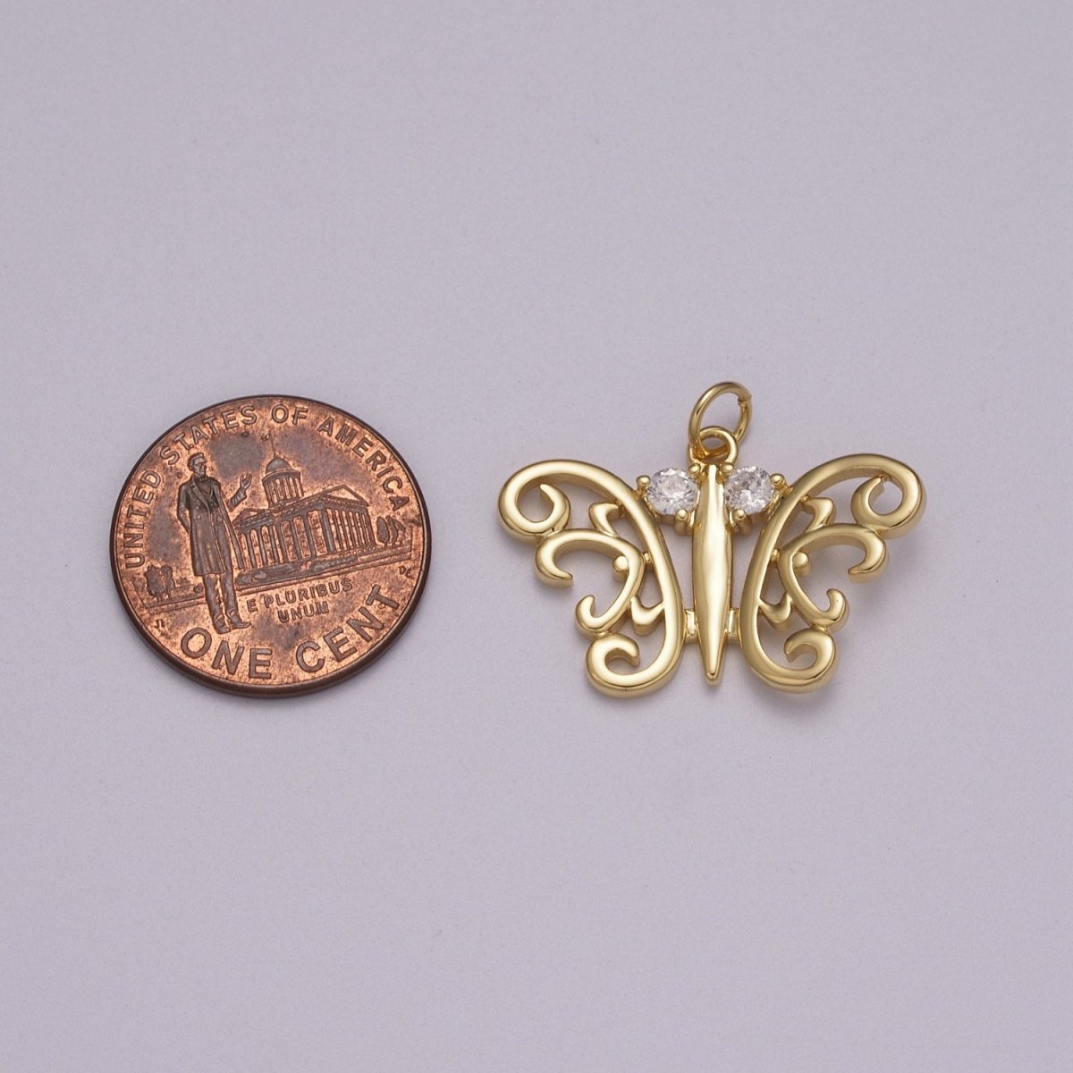 Dainty 14k Gold Filled Butterfly Charm, Small Mariposa Pendant Charm Monarch Charm Animal Jewelry I-096 M-897 - DLUXCA