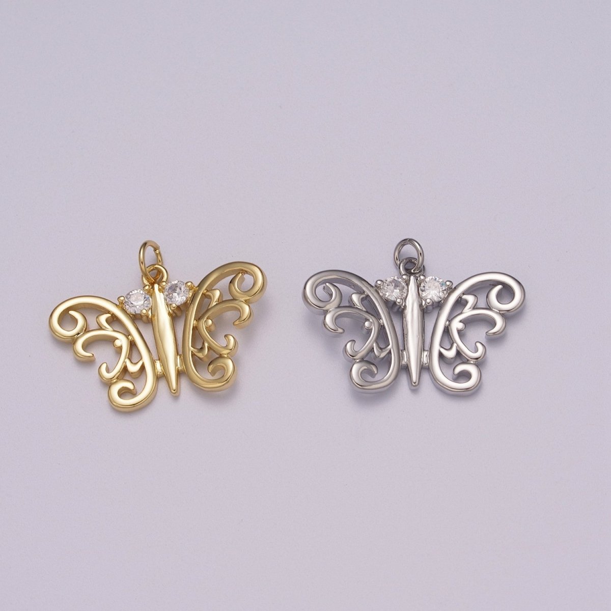 Dainty 14k Gold Filled Butterfly Charm, Small Mariposa Pendant Charm Monarch Charm Animal Jewelry I-096 M-897 - DLUXCA