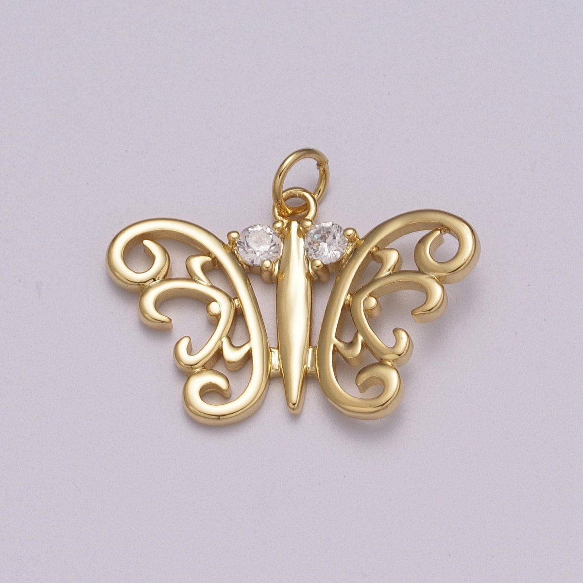 Dainty 14k Gold Filled Butterfly Charm, Small Mariposa Pendant Charm Monarch Charm Animal Jewelry I-096 M-897 - DLUXCA