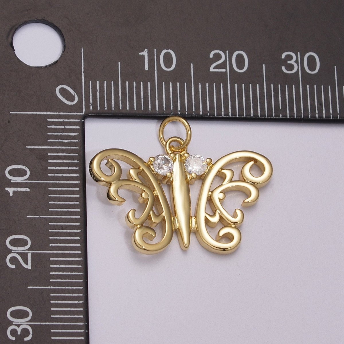 Dainty 14k Gold Filled Butterfly Charm, Small Mariposa Pendant Charm Monarch Charm Animal Jewelry I-096 M-897 - DLUXCA