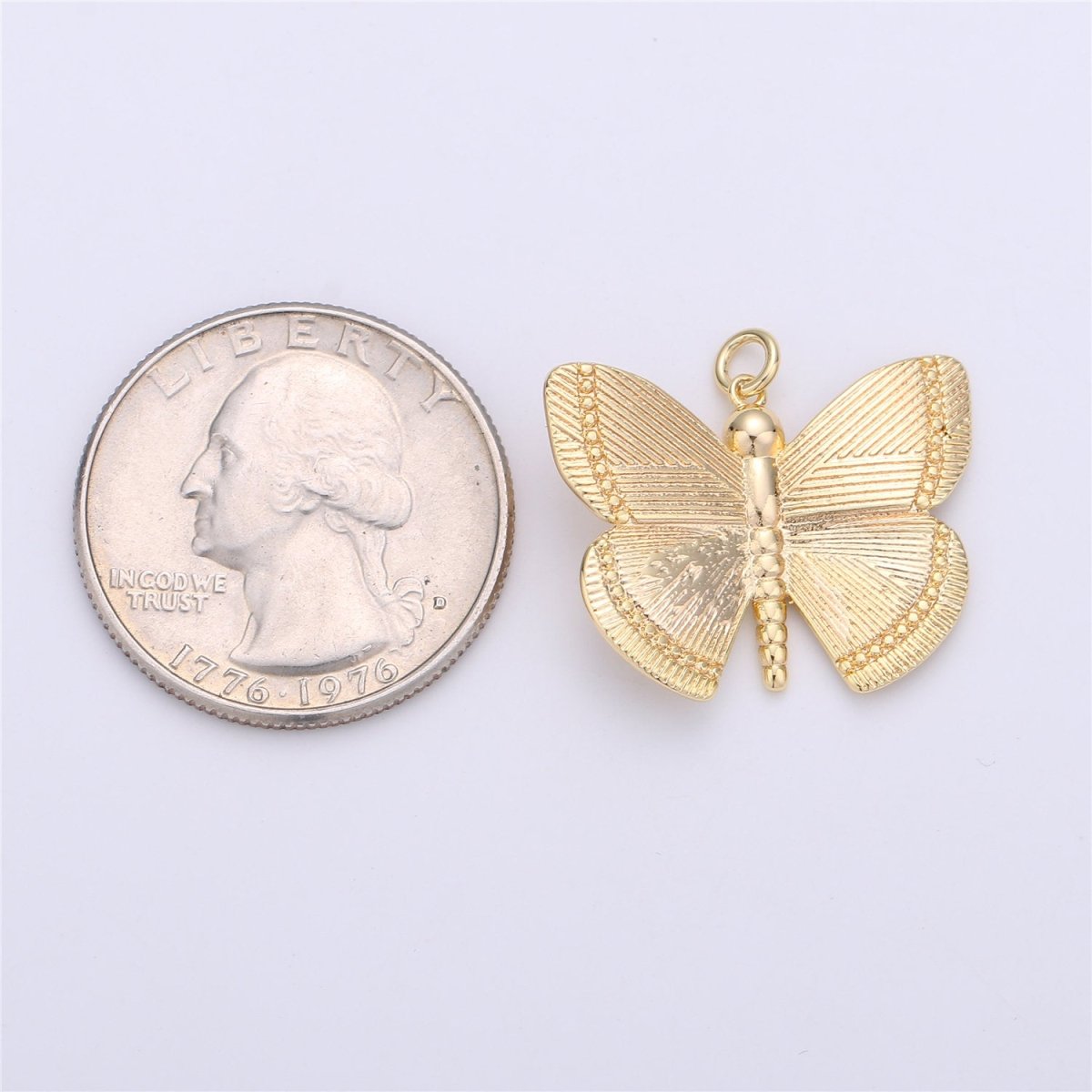 Dainty 14k Gold Filled Butterfly Pendant Gold Butterfly Charms for Bracelet, Earring, Necklace Charms for Jewelry Making Supply D-491 C-653 - DLUXCA