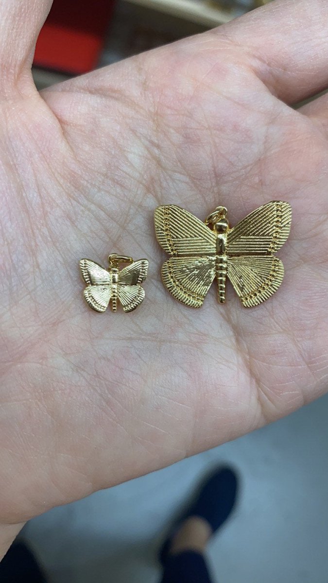 Dainty 14k Gold Filled Butterfly Pendant Gold Butterfly Charms for Bracelet, Earring, Necklace Charms for Jewelry Making Supply D-491 C-653 - DLUXCA