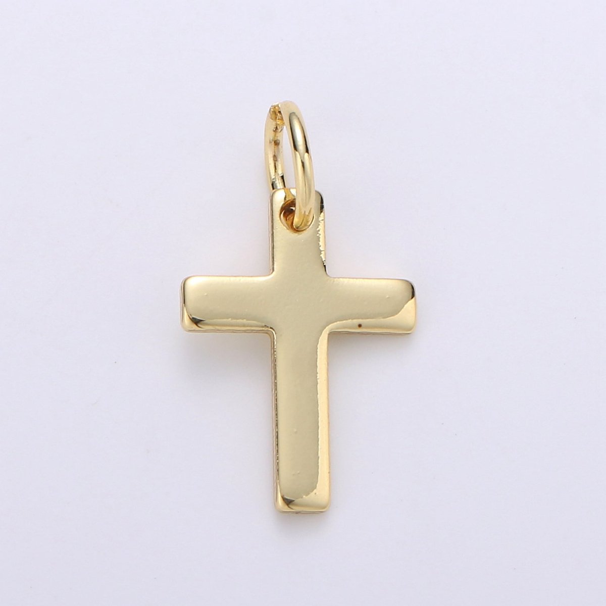 Dainty 14k Gold Filled Cross Charm for Bracelet Earring Necklace Rosary Component Minimalist Religious Jewelry Charm D-482 - DLUXCA