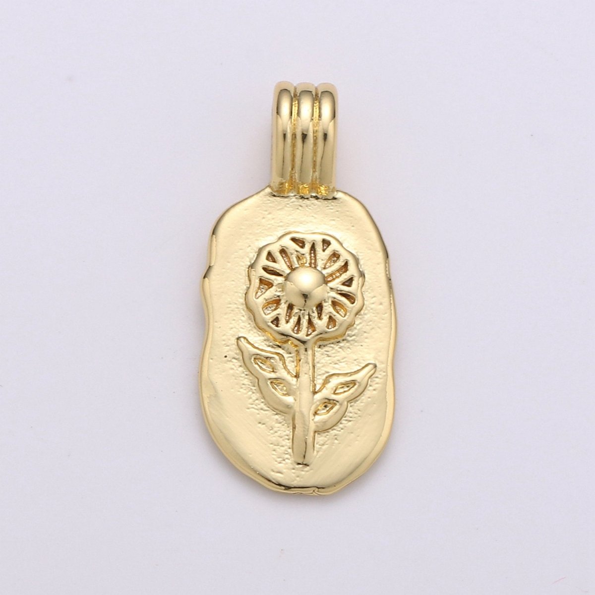 Dainty 14k Gold Filled Daisy Charm - Gold Flower Pendant, Floral Garden Spring Summer Jewelry for Necklace Component Supply I-784 - DLUXCA