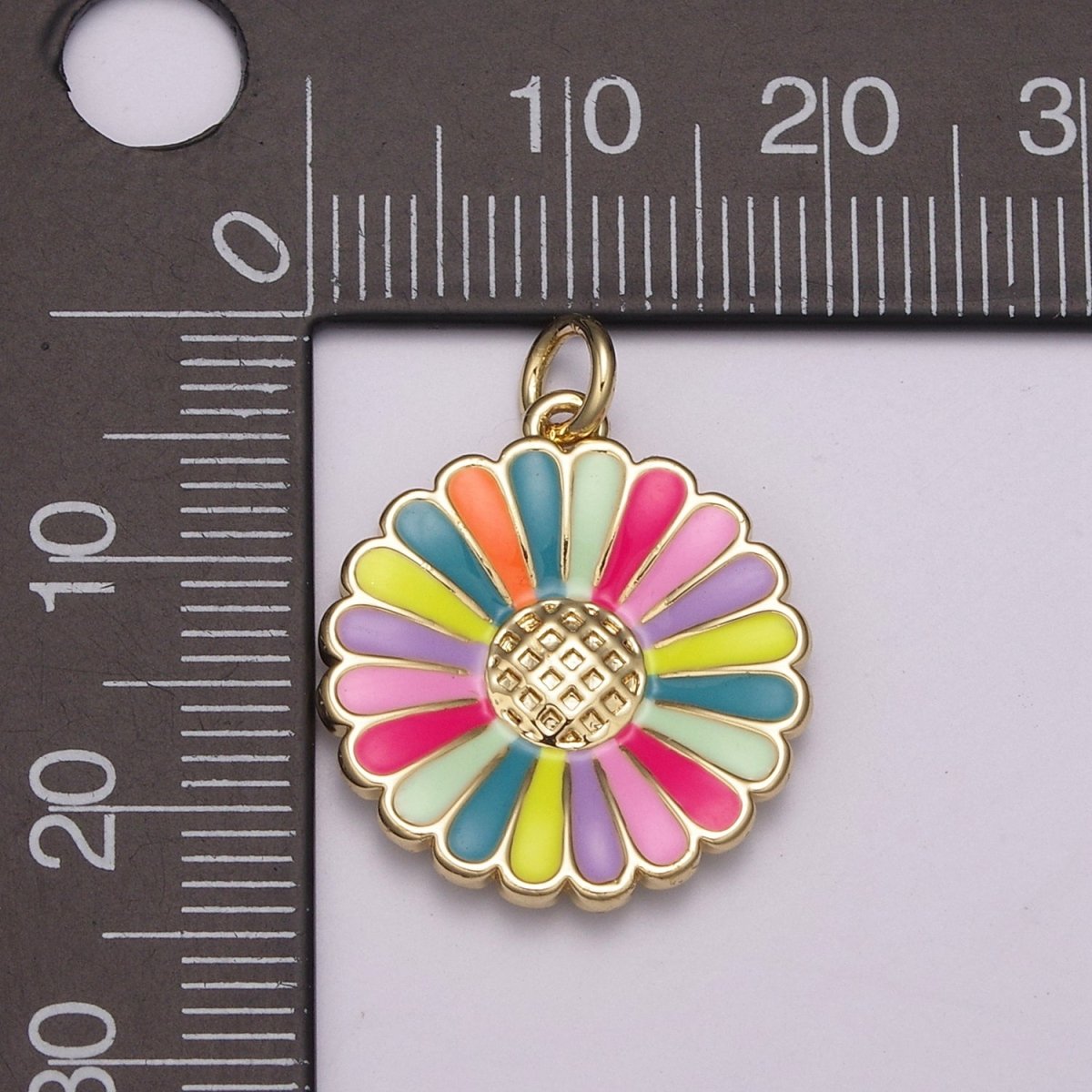 Dainty 14k Gold Filled Enamel Sunflower Necklace for Women Flower Charm Necklace Bracelet Earring Component M-924 - M-928 - DLUXCA