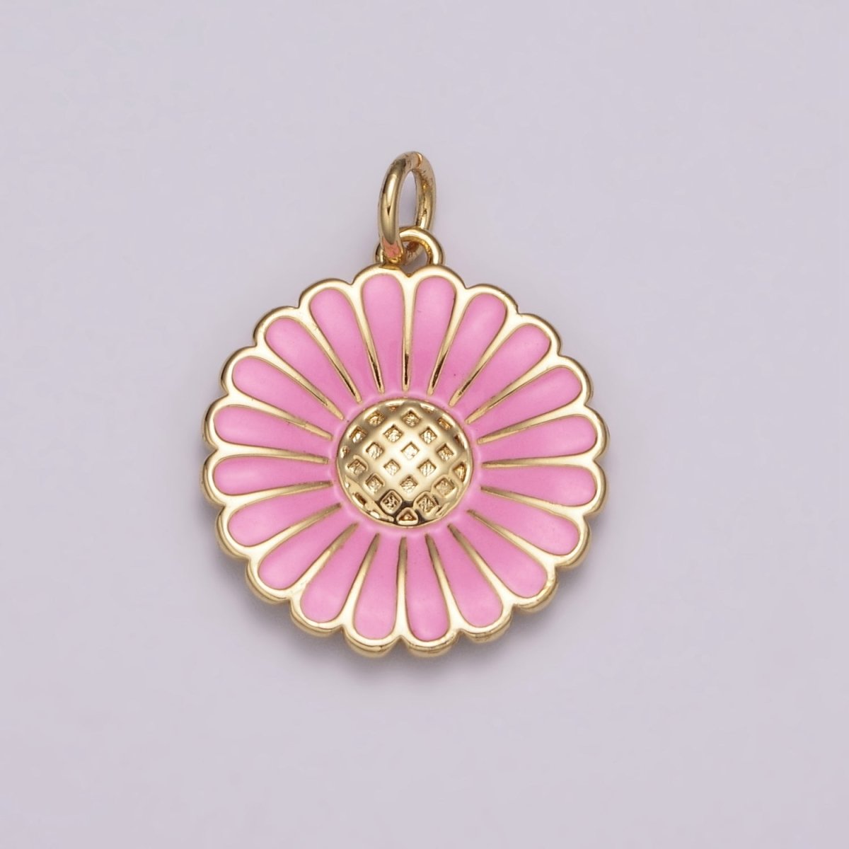 Dainty 14k Gold Filled Enamel Sunflower Necklace for Women Flower Charm Necklace Bracelet Earring Component M-924 - M-928 - DLUXCA