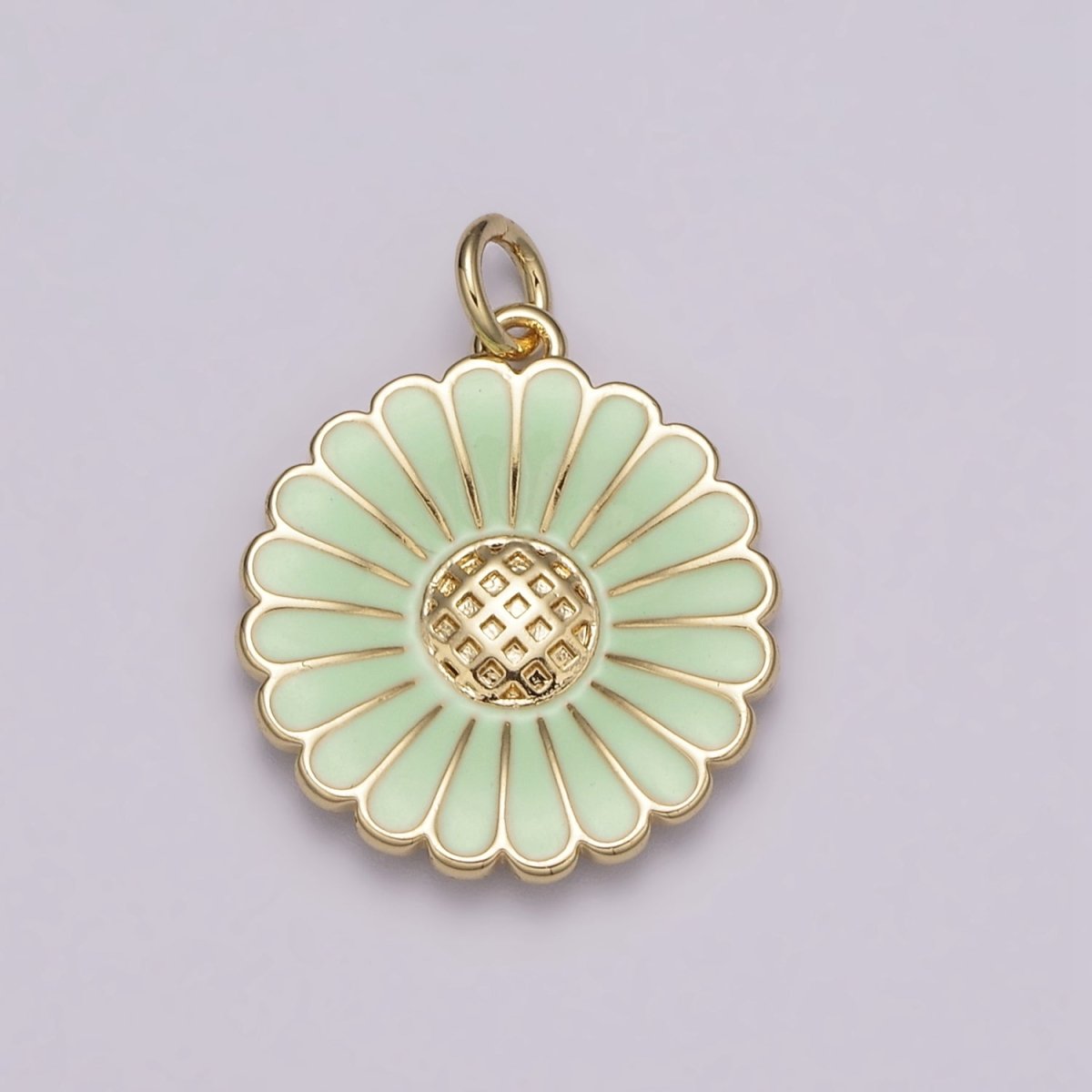 Dainty 14k Gold Filled Enamel Sunflower Necklace for Women Flower Charm Necklace Bracelet Earring Component M-924 - M-928 - DLUXCA