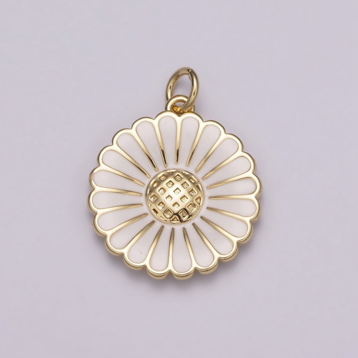 Dainty 14k Gold Filled Enamel Sunflower Necklace for Women Flower Charm Necklace Bracelet Earring Component M-924 - M-928 - DLUXCA