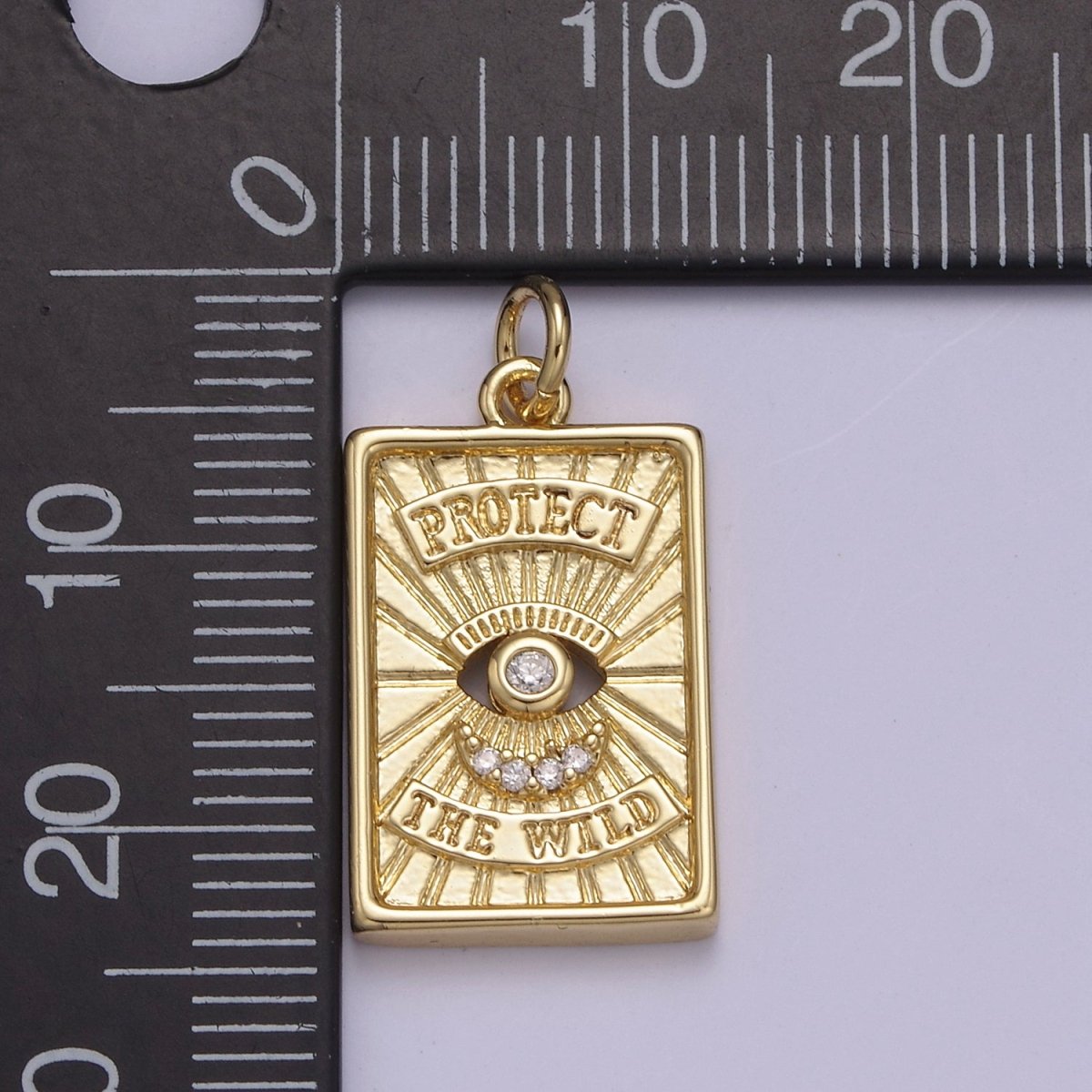 Dainty 14K Gold Filled Evil Eye tag Charm Protection Jewelry Protect the wild Eye Amulet Jewelry N-850 - DLUXCA
