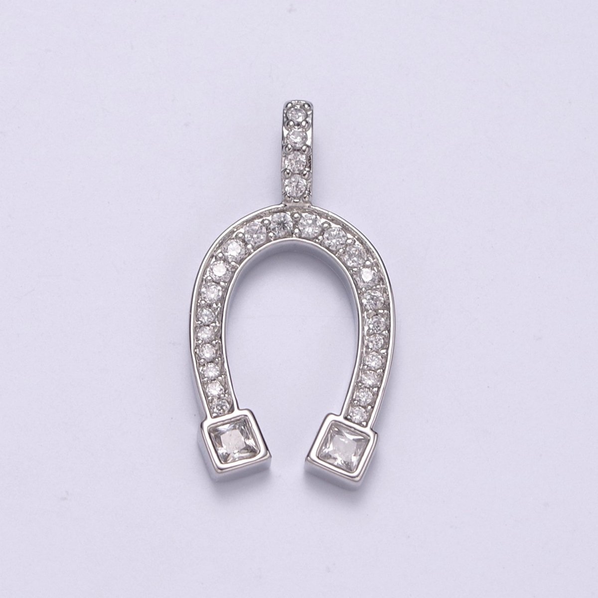 Dainty 14k Gold Filled Horseshoe Charm Lucky Charm Cubic Horse Shoe Pendant N-534 N-535 - DLUXCA