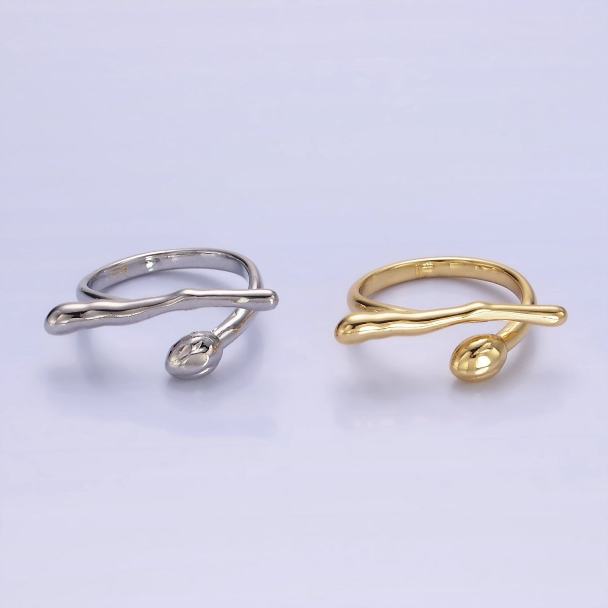 Dainty 14K Gold Filled Hugger Stick Ring in gold and silver | O1278 O1279 - DLUXCA