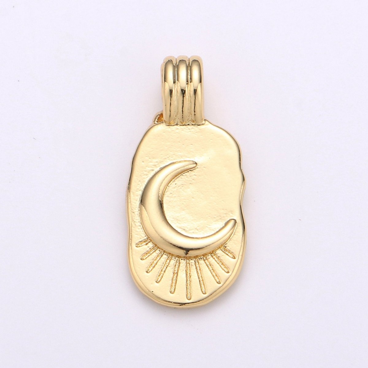 Dainty 14k Gold Filled Moon Charm - Gold Crescent Moon Pendant, Celestial Jewelry for Necklace Component Supply I-783 - DLUXCA