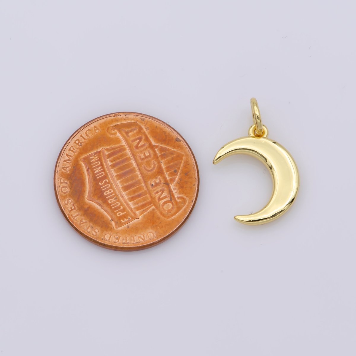 Dainty 14k Gold Filled Moon charm - Small Moon pendant - Crescent Moon pendant for Necklace Bracelet Earring Charm Supply Celestial Jewelry, D-461 - DLUXCA