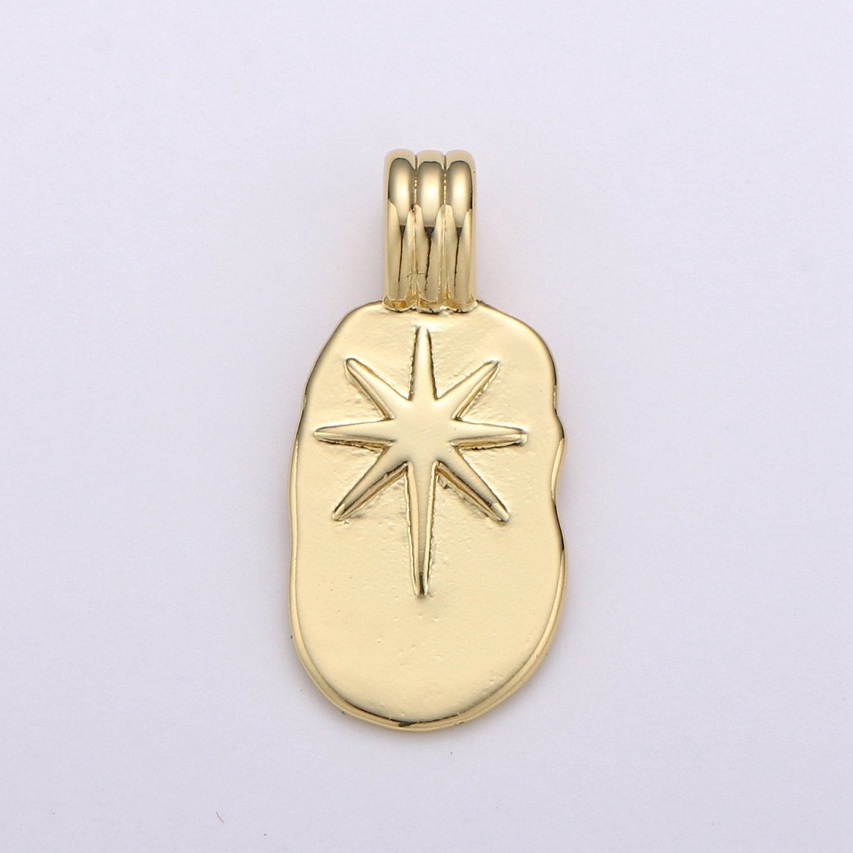 Dainty 14k Gold Filled North Star Charm - Gold Star Charm, Celstial Jewelry for Necklace Component Supply I-782 - DLUXCA