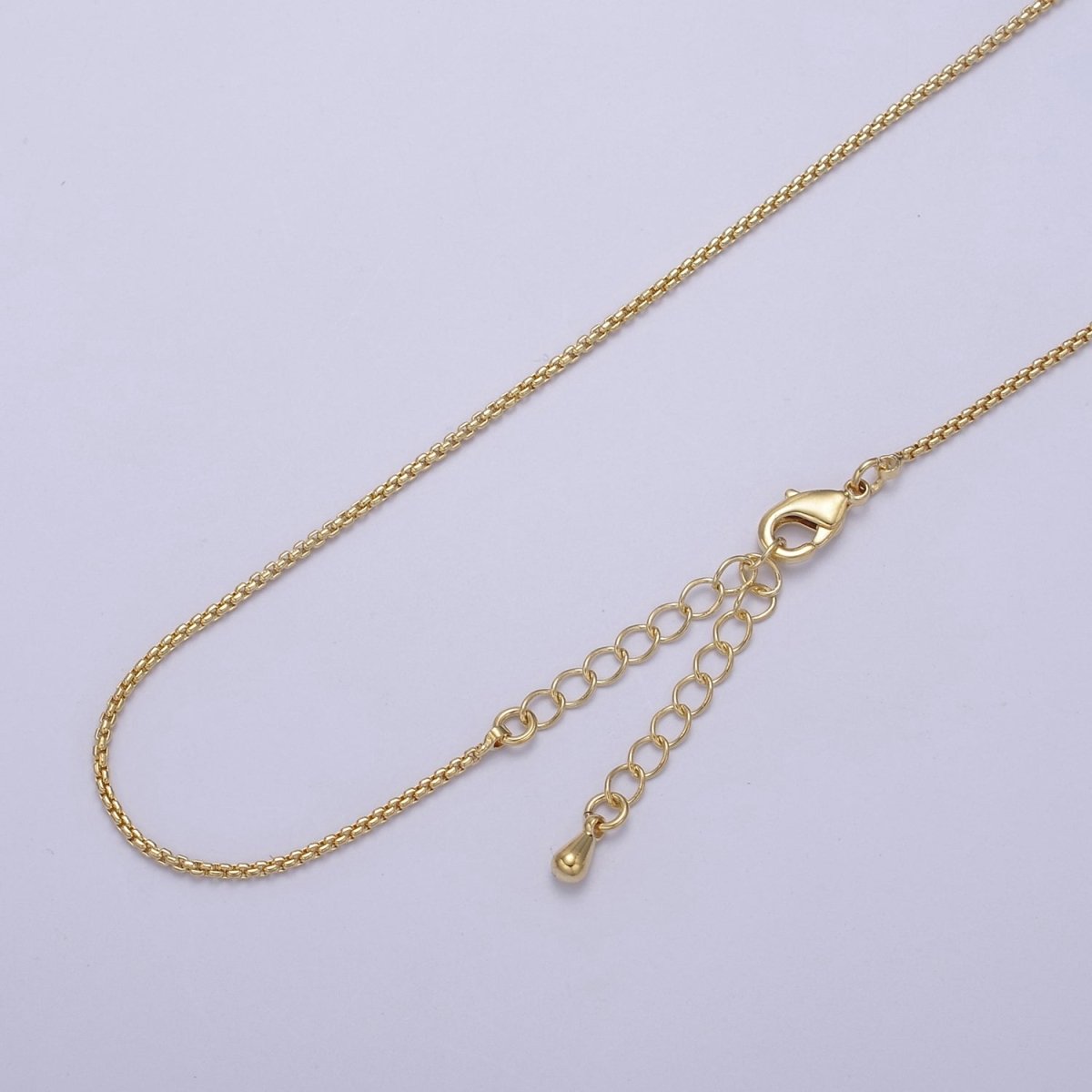 Dainty 14k Gold Filled Rolo Chain Necklace 1.3 mm ROLO Link Chain Jewelry Making Women Necklace 17.7" w/ 2 " extender | WA-725 Clearance Pricing - DLUXCA