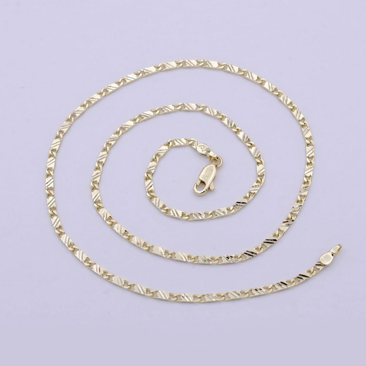 Dainty 14K Gold Filled Scroll Chain for Woman Necklace 17 inch | WA-801 Clearance Pricing - DLUXCA
