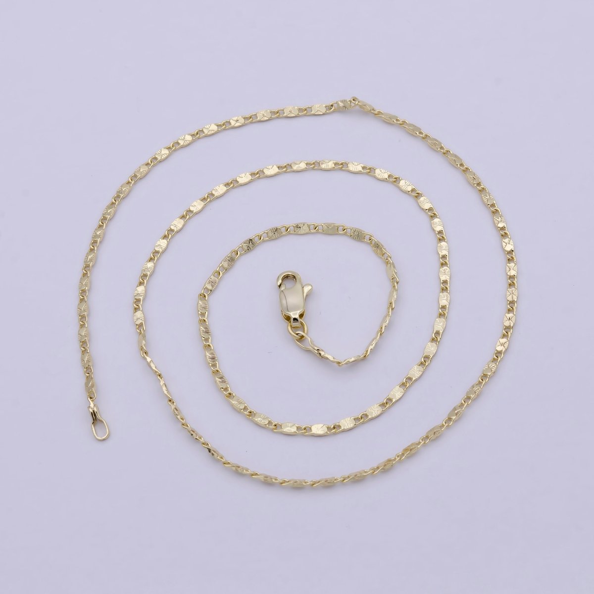 Dainty 14K Gold Filled Scroll Chain for Woman Necklace 17.7 inch | WA-798 Clearance Pricing - DLUXCA