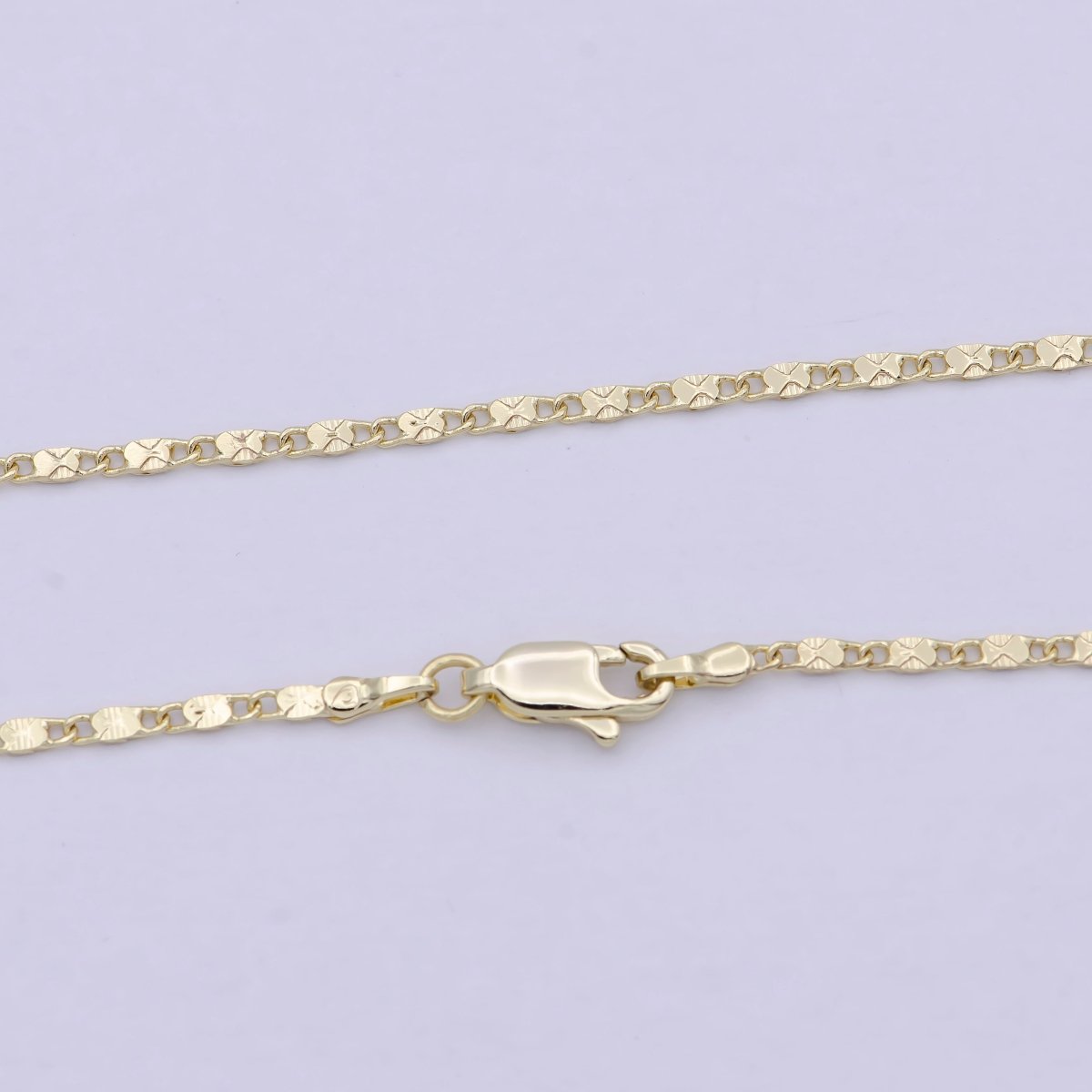Dainty 14K Gold Filled Scroll Chain for Woman Necklace 17.7 inch | WA-798 Clearance Pricing - DLUXCA