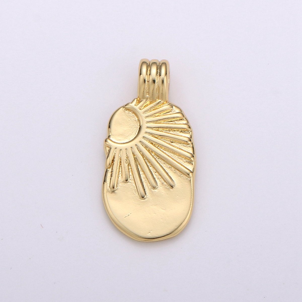 Dainty 14k Gold Filled Sunshine Charm - Gold Sun Charm, Sun with rays pendant, Celestial Jewelry for Necklace Component Supply I-781 - DLUXCA