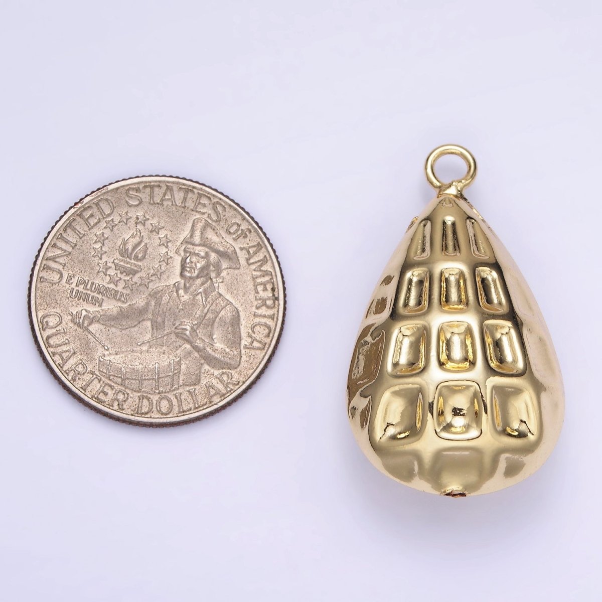 Dainty 14K Gold Filled Teardrop Peanut Charm Pendant | W501 - DLUXCA