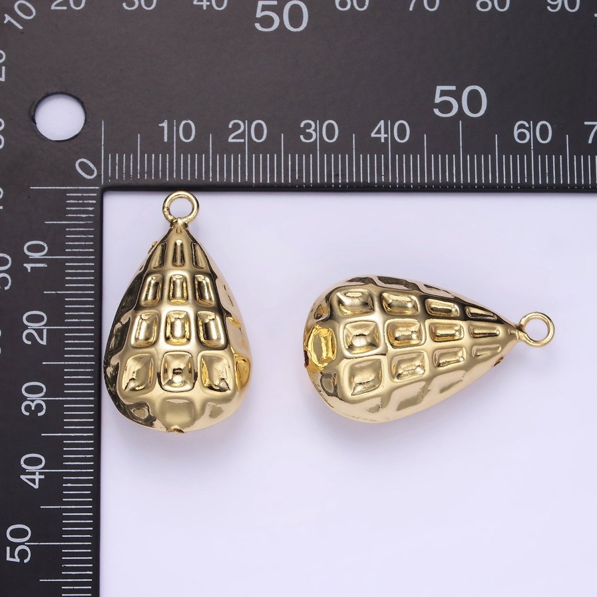 Dainty 14K Gold Filled Teardrop Peanut Charm Pendant | W501 - DLUXCA