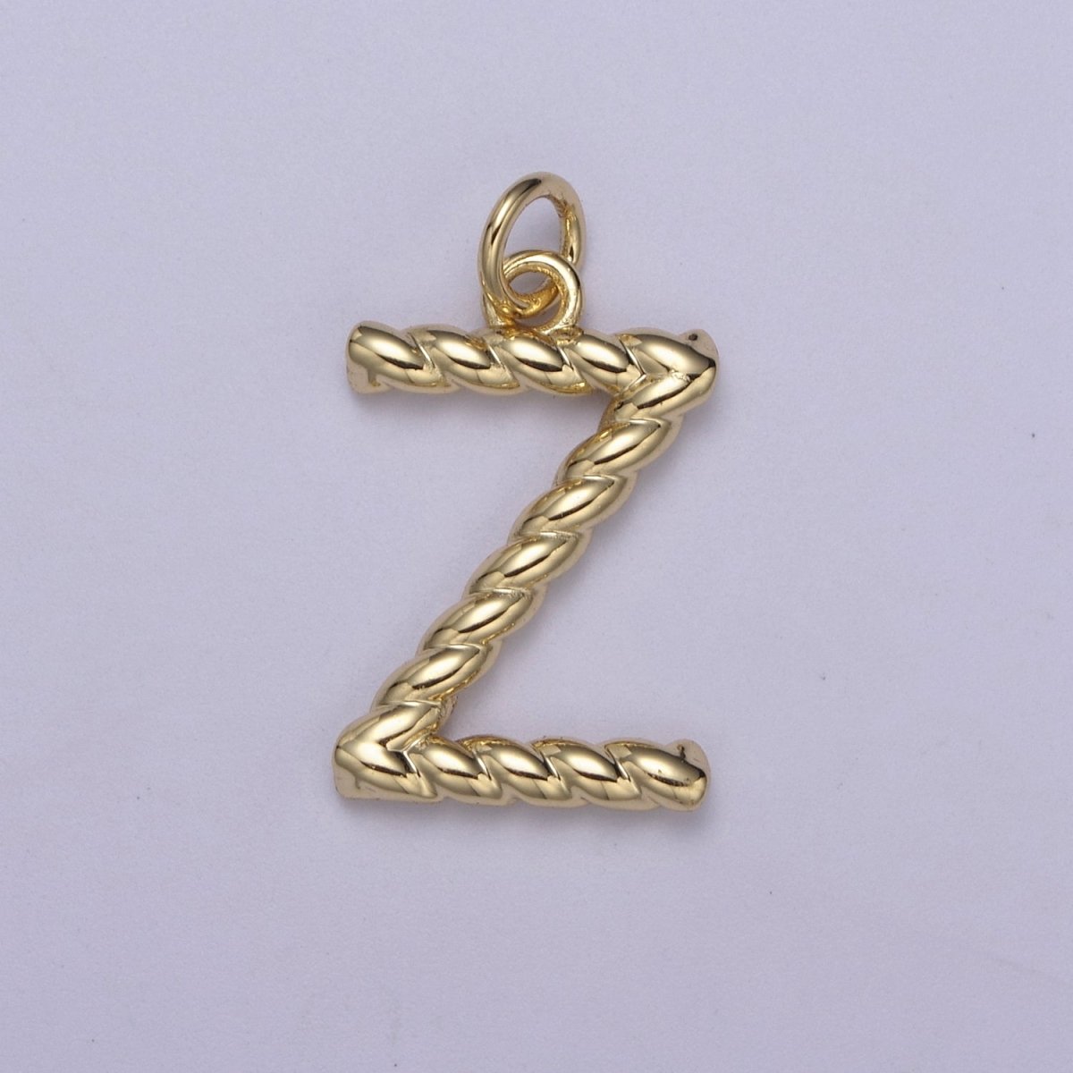 Dainty 14k Gold Filled Tiny Twisted Initial, Letter Alphabet Rope charms Mini Gold Pendant Charm for Personalized Necklace Bracelet Earring Add on M-107-M-133 - DLUXCA