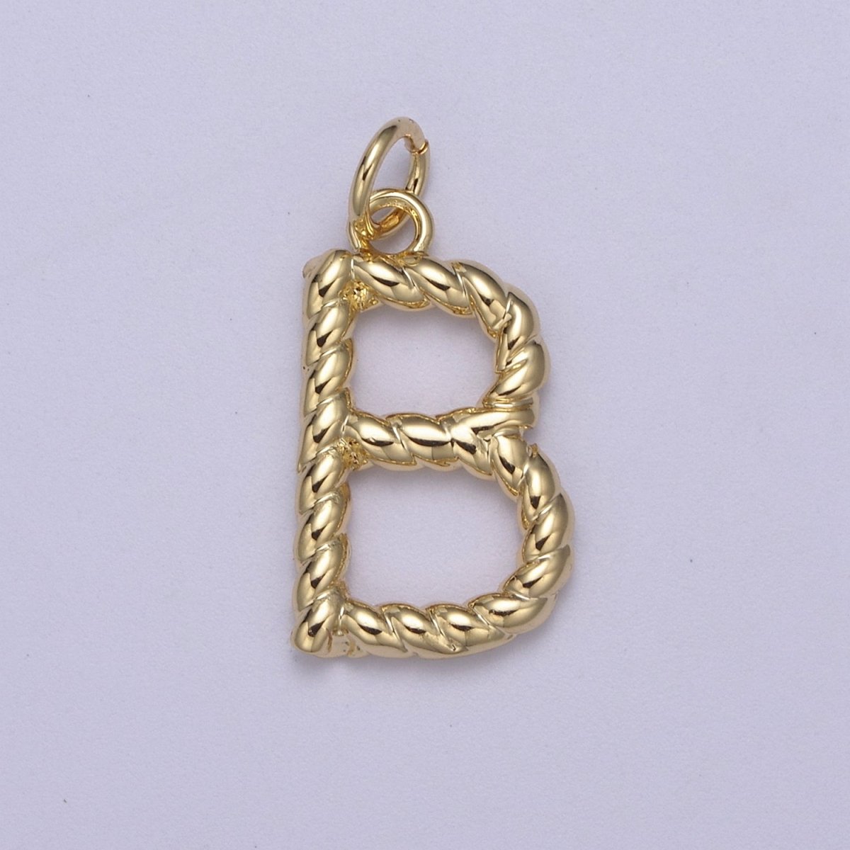 Dainty 14k Gold Filled Tiny Twisted Initial, Letter Alphabet Rope charms Mini Gold Pendant Charm for Personalized Necklace Bracelet Earring Add on M-107-M-133 - DLUXCA