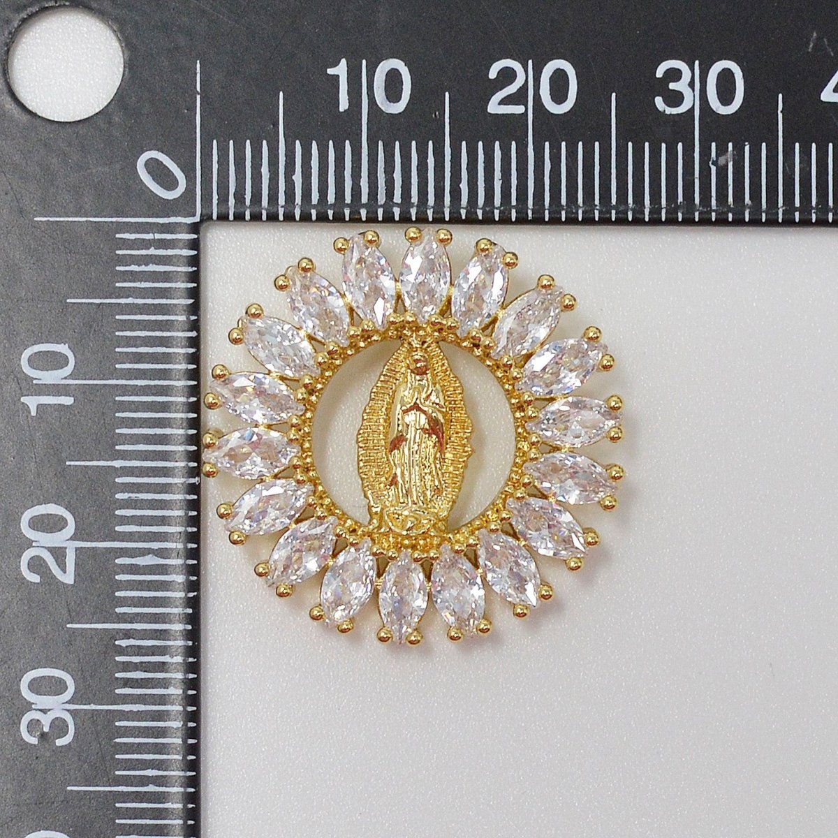 Dainty 14k Gold Filled Virgin Mary Pendant Necklace marquise Lady of Guadalupe Medallion for Religious Jewelry H-895 - DLUXCA