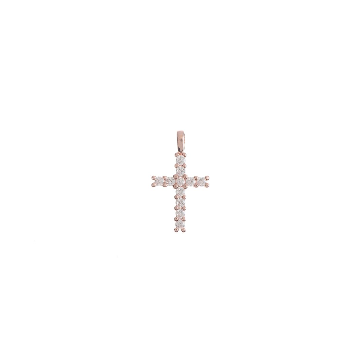 Dainty 14K White Gold Fill Cross CZ Cubic Zircon Pendant Charm 23mmx14mm for necklace Religious Jewelry Making, CL-C244 - DLUXCA