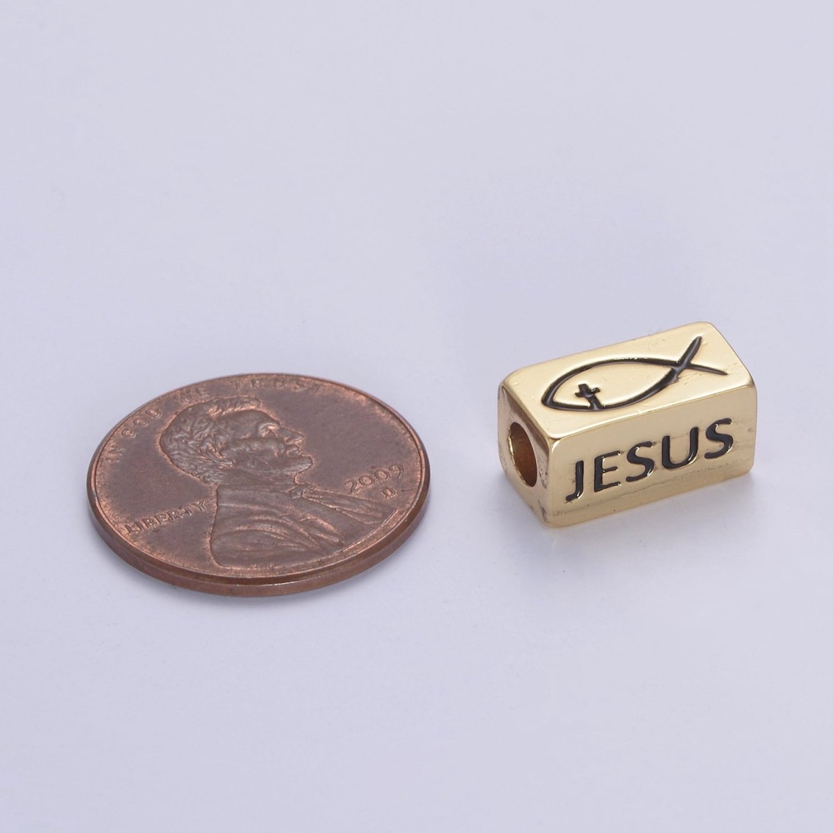 Dainty 14kt Gold Filled Religious Square Tube Bead - Seamless Rectangular Bead - Wholesale - Findings- Jewelry Making Spacer Bead B-173 - DLUXCA