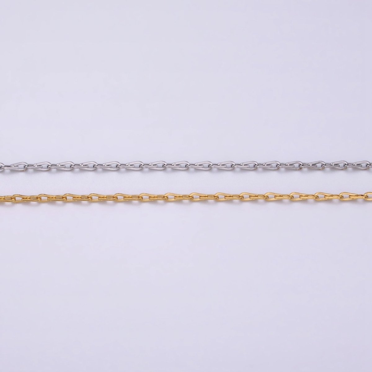 Dainty 16K Gold Filled Ladder Hook Horse Shoe Chain 1.7mm Unfinished chain by Yard Unique Horseshoe Link Chain | ROLL-1267 ROLL-1268 Clearance Pricing - DLUXCA