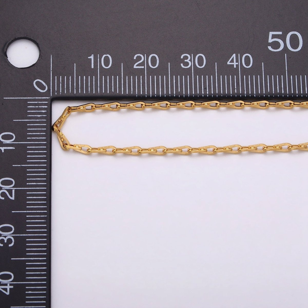 Dainty 16K Gold Filled Ladder Hook Horse Shoe Chain 1.7mm Unfinished chain by Yard Unique Horseshoe Link Chain | ROLL-1267 ROLL-1268 Clearance Pricing - DLUXCA