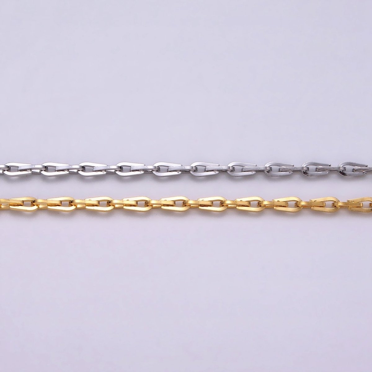Dainty 16K Gold Filled Ladder Hook Horse Shoe Chain 2.1mm Unfinished chain by Yard Unique Horseshoe Link Chain | ROLL-1265 ROLL-1266 Clearance Pricing - DLUXCA