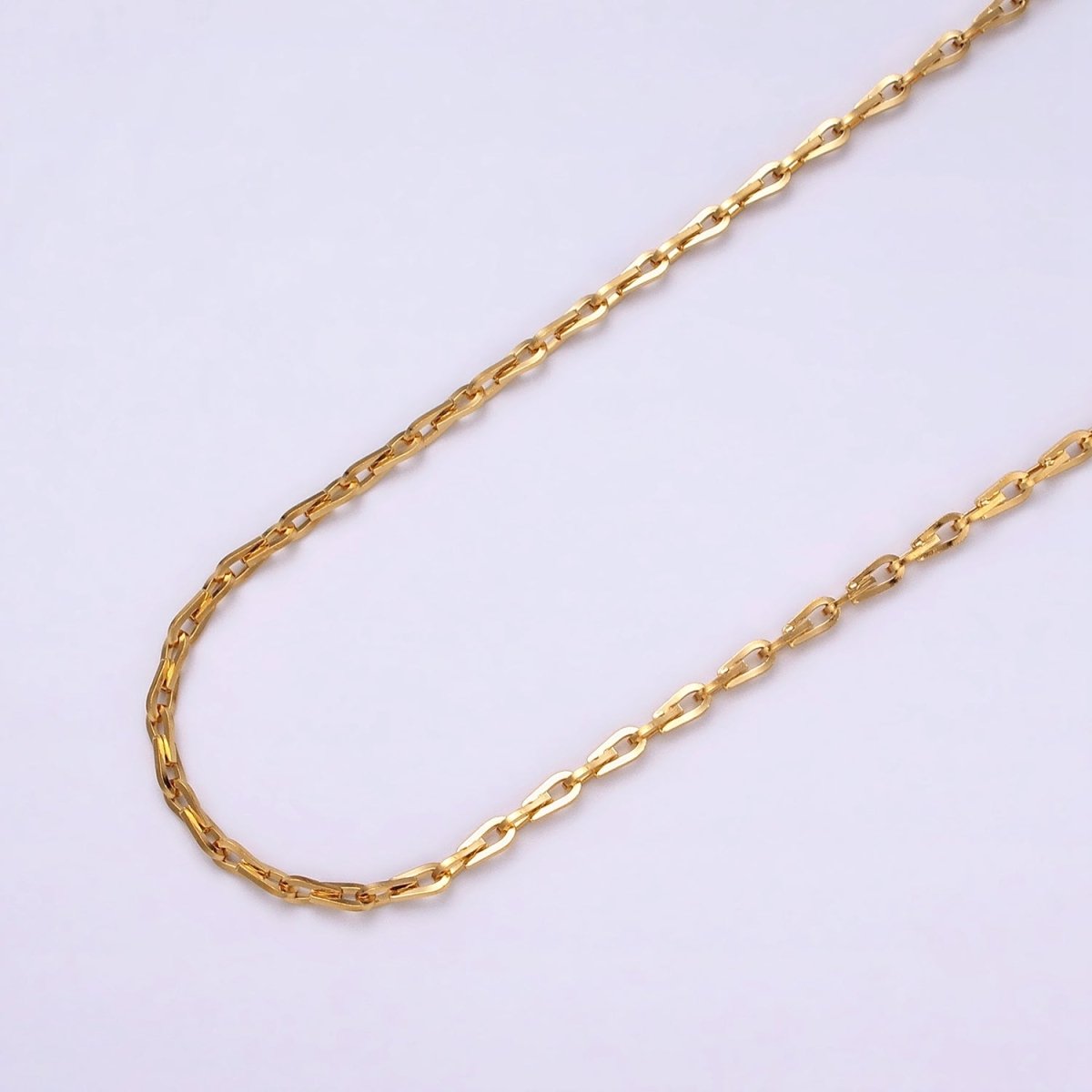 Dainty 16K Gold Filled Ladder Hook Horse Shoe Chain 2.1mm Unfinished chain by Yard Unique Horseshoe Link Chain | ROLL-1265 ROLL-1266 Clearance Pricing - DLUXCA
