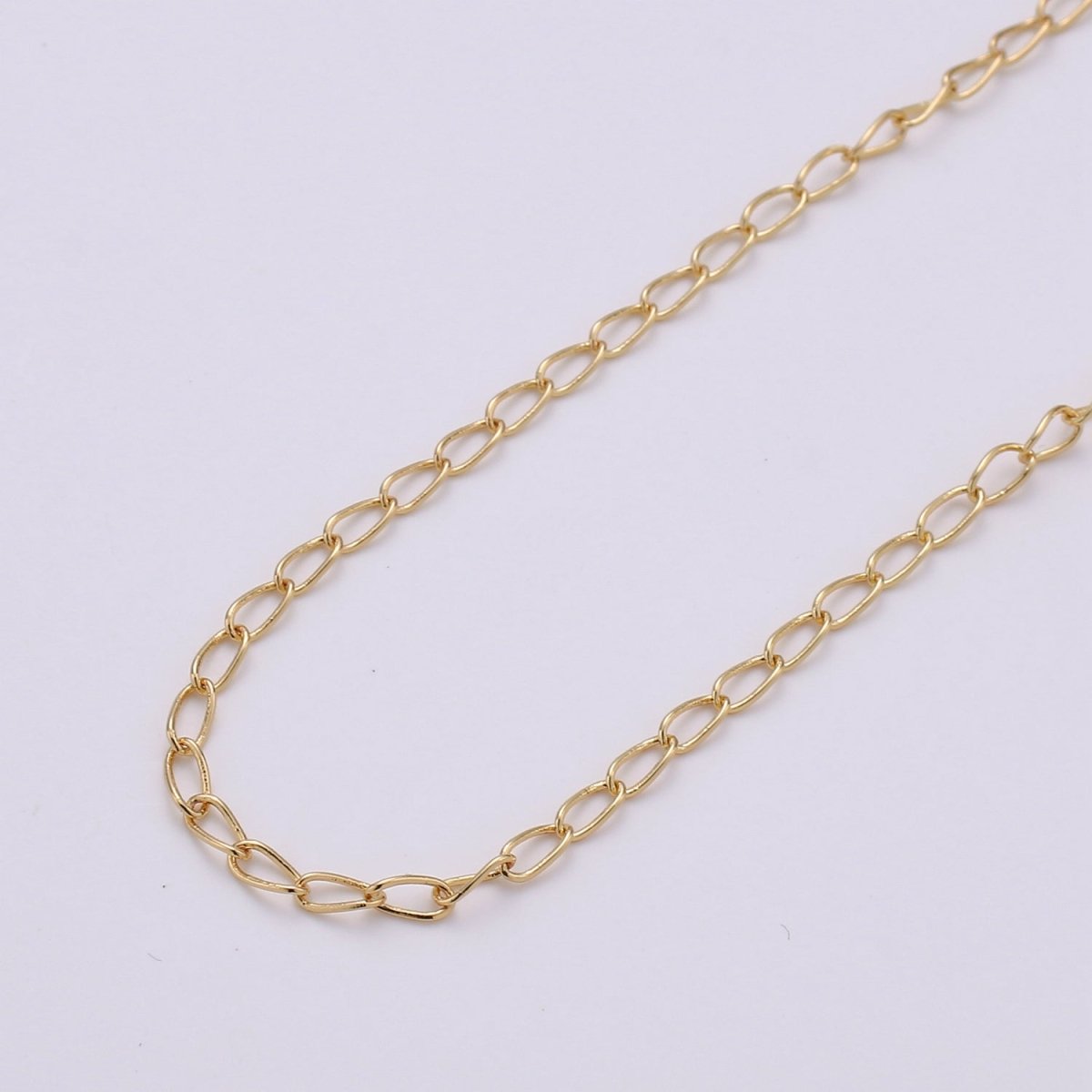 Dainty 16K Gold Filled Oval Cable Chain, 3mm Unfinished Chain by Yard for Necklace Bracelet Supply, LINK Chain | ROLL-131 Clearance Pricing - DLUXCA