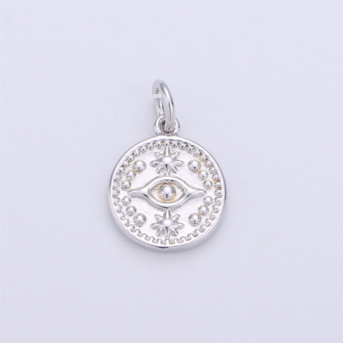 Dainty 18k Gold Filled Beads Coin Evil Eye Legend Charm for Bracelet Necklace Pendant Earring Findings for Jewelry Making C-080 C-656 - DLUXCA
