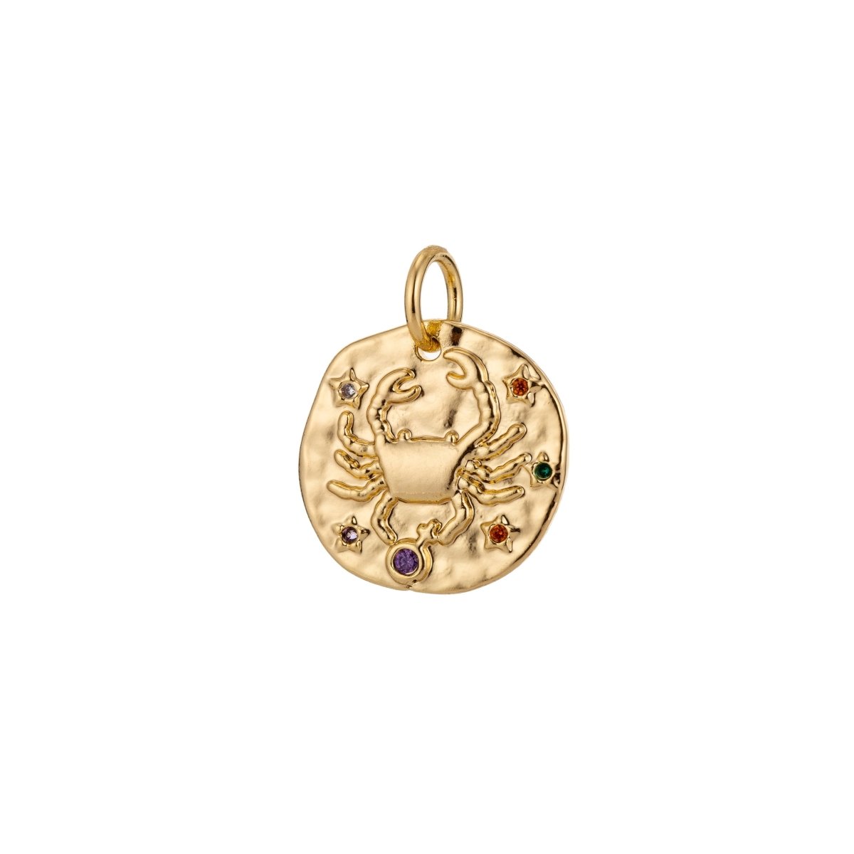 【片方】agete♡gold charm✩.*˚ Dainty 18k Gold Filled Charm Coin Medallion Gem Stone Zodiac
