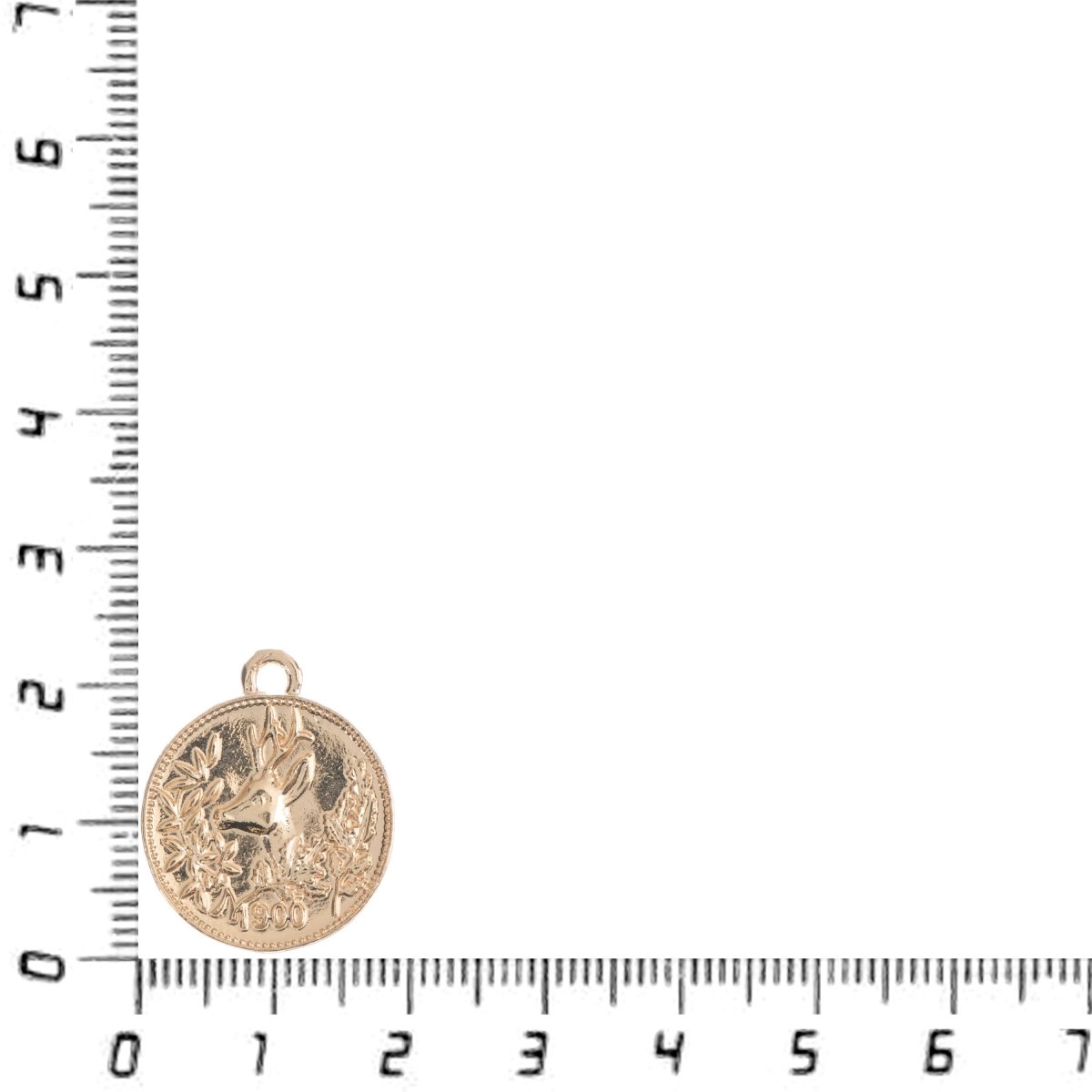 Dainty 18k Gold Filled Coin Bambi Charm Rustic Medallion for Bracelet Necklace Pendant Earring Findings for Jewelry Making C-237 - DLUXCA