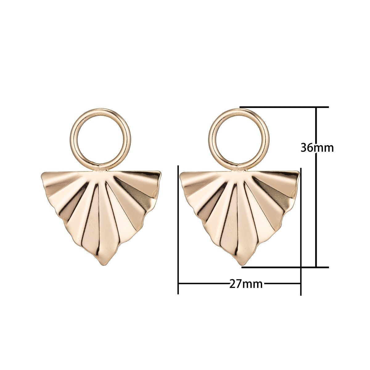 Dainty 18k Gold Filled Earrings Post with Links and Loop, Stud Earrings, Geometric Earring Findings for Jewelry Making Supplies K-009 - DLUXCA