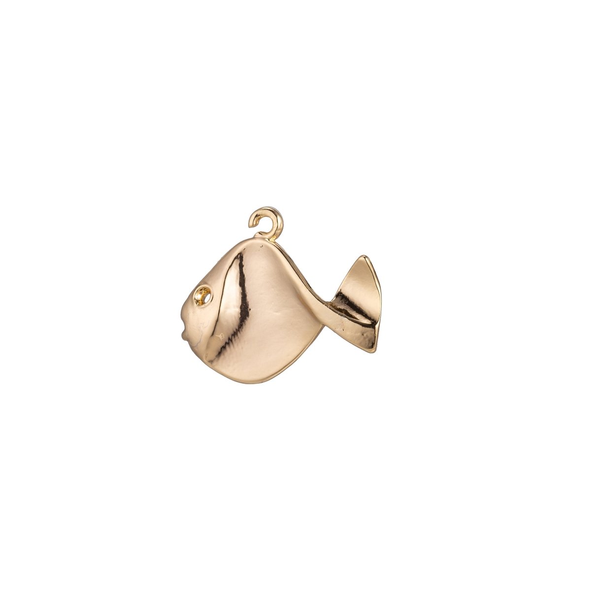Dainty 18k Gold Filled Fish Charm for Bracelet Necklace Pendant Earring Golden Cute Goldfish Animal Lover Findings for Jewelry Making C-329 - DLUXCA